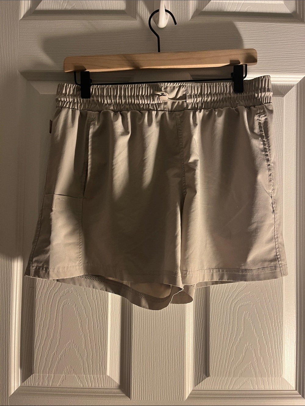 Avalanche Light Beige Men Medium  Elastic-Waist Shorts